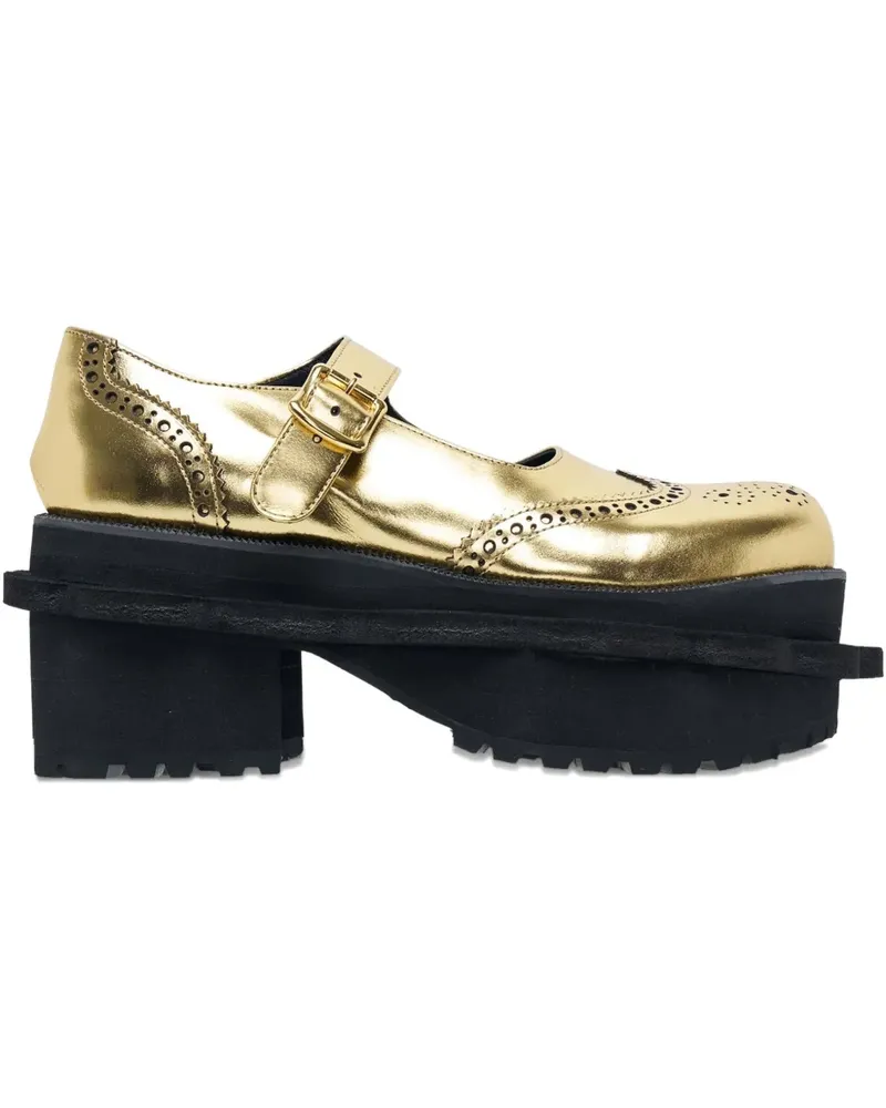 Comme des Garçons Steer foiled brogue sneakers - Gold Gold