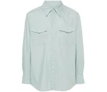 Popeline-Hemd im Western-Look - Blau