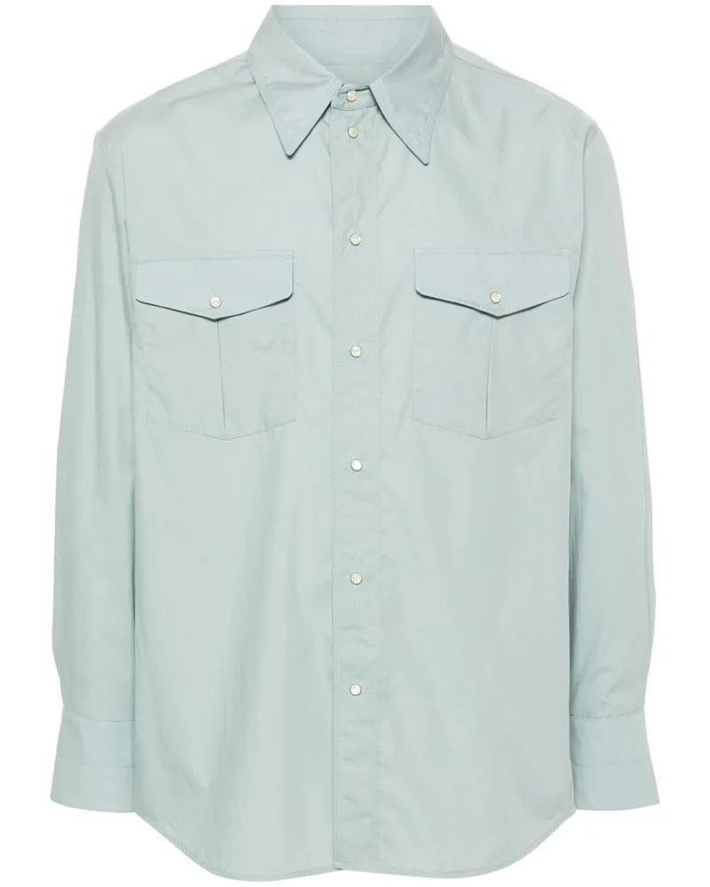 Christophe Lemaire Popeline-Hemd im Western-Look - Blau Blau