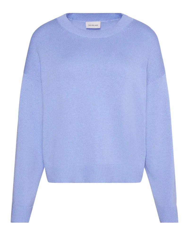 Calvin Klein ribbed-trim jumper - Blau Blau