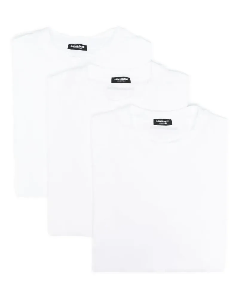 Dsquared2 T-Shirt mit Logo-Print (2er-Set) - Weiß Weiß