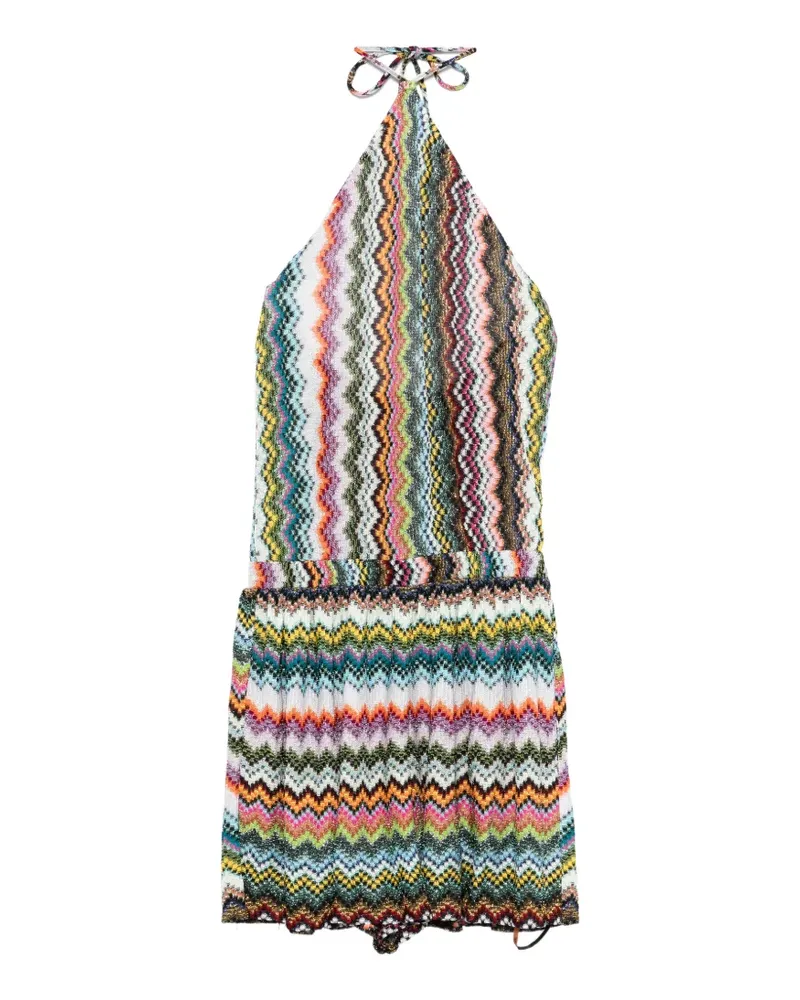 Missoni Neckholder-Strick mit Chevronmuster - Schwarz Schwarz