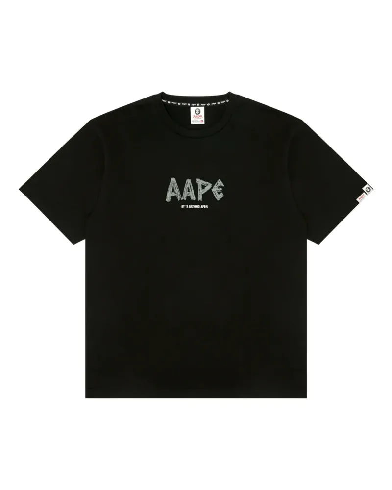 BAPE AAPE T-Shirt mit Logo-Print - Schwarz Schwarz