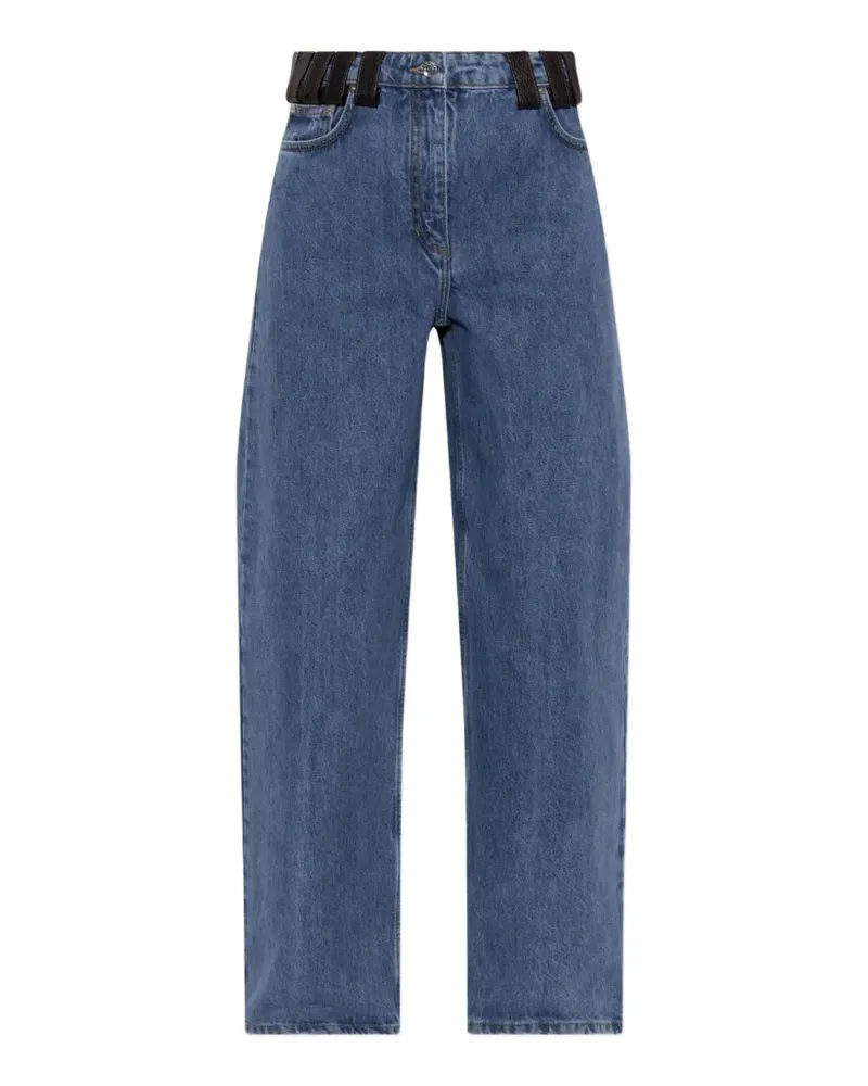 IRO Archies Jeans mit Lederbesatz - Blau Blau
