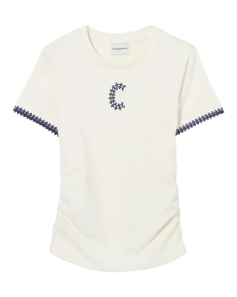 Claudie Pierlot T-Shirt mit Stickerei - Nude Nude