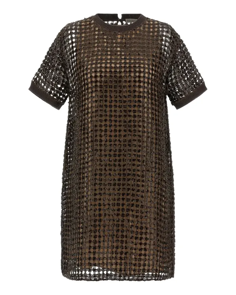 Brunello Cucinelli sequinned mesh dress - Braun Braun