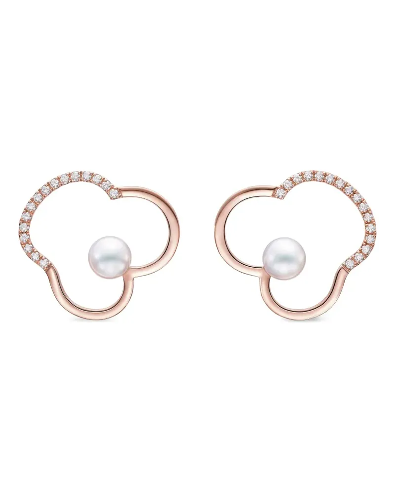 TASAKI 18kt Chants Rotgoldohrringe mit Akoya-Perle und Diamanten - Rosa Rosa