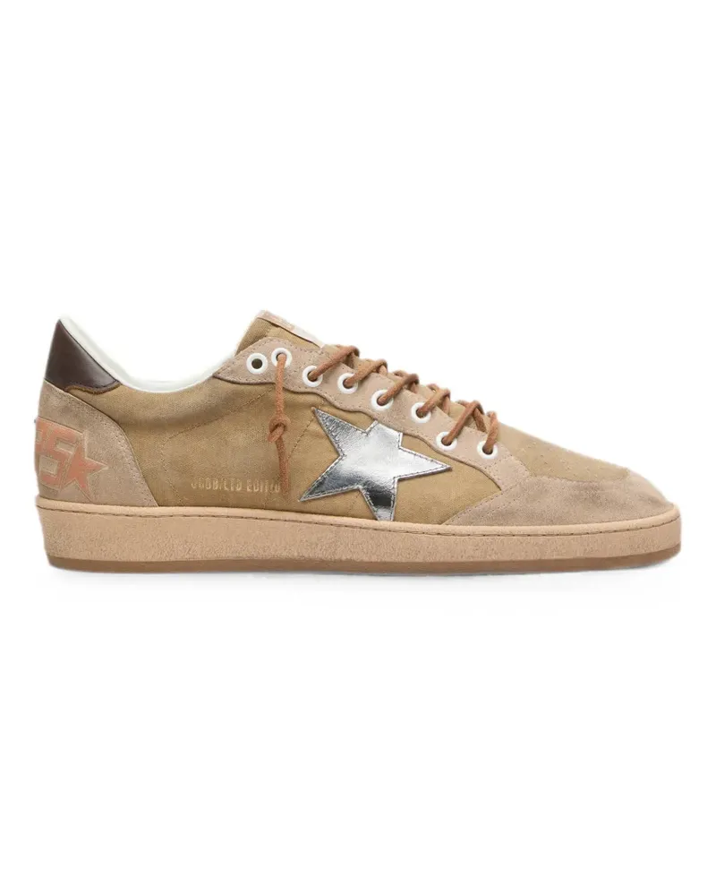 Golden Goose Ball Star in wool with cream leather star and brown waxed leather inserts sneakers - Nude Nude