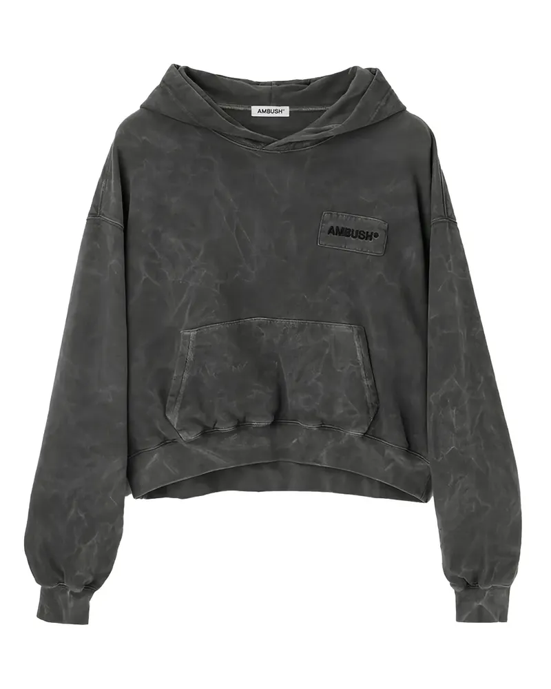 AMBUSH logo-embroidered washed hoodie - Grau Grau