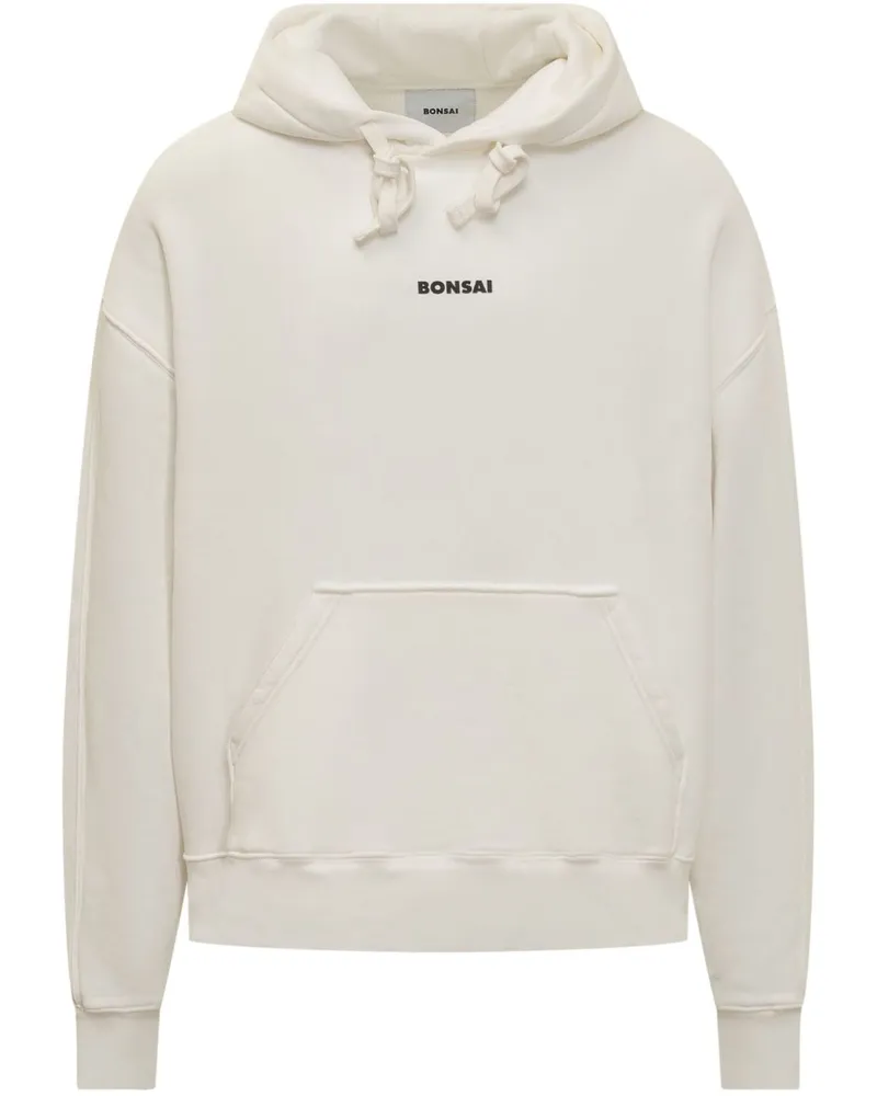 BONSAI Hoodie mit Logo-Print - Weiß Weiß