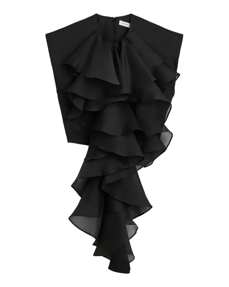 Viktor & Rolf Jabot Organza top - Schwarz Schwarz