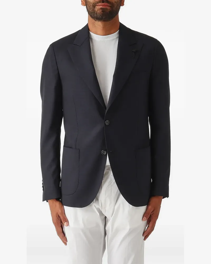 LARDINI Einreihiges Sakko mit steigendem Revers - Blau Blau