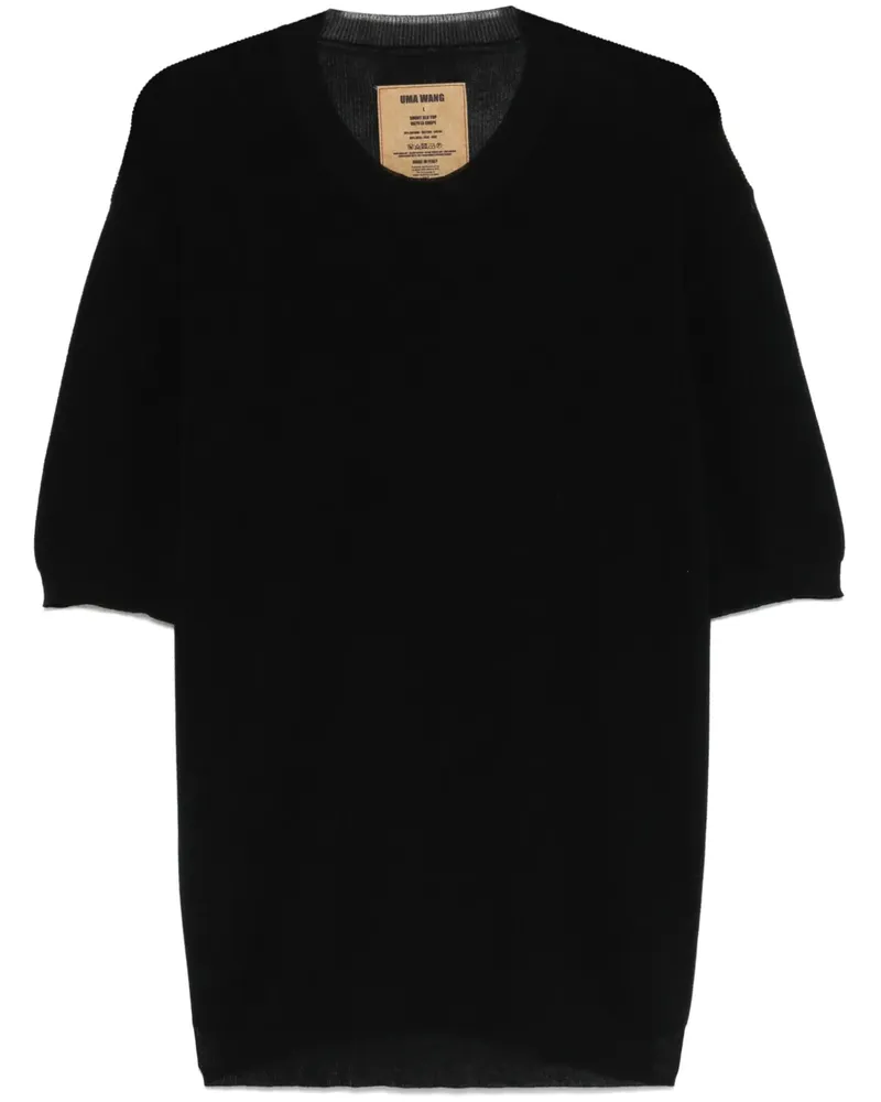 Uma Wang Gestricktes T-Shirt Schwarz