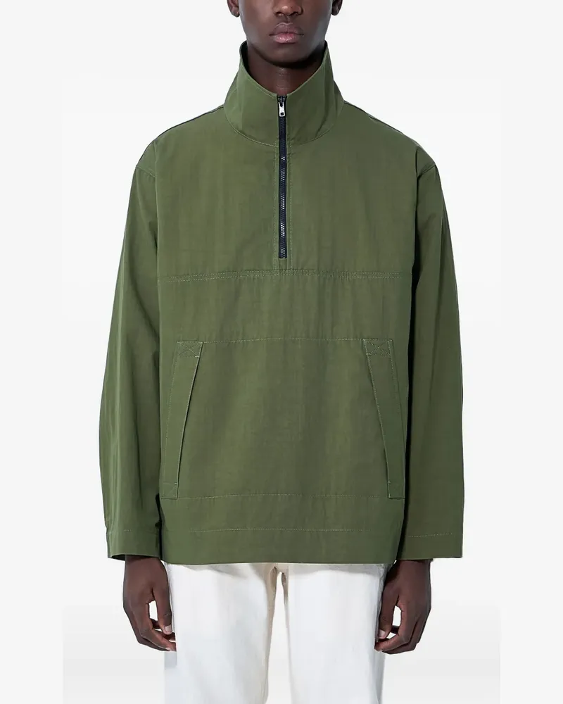 Margaret Howell Half-Zip-Jacke mit Stehkragen - GREEN Green