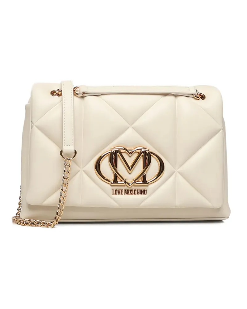 Moschino quilted logo shoulder bag - Nude Nude