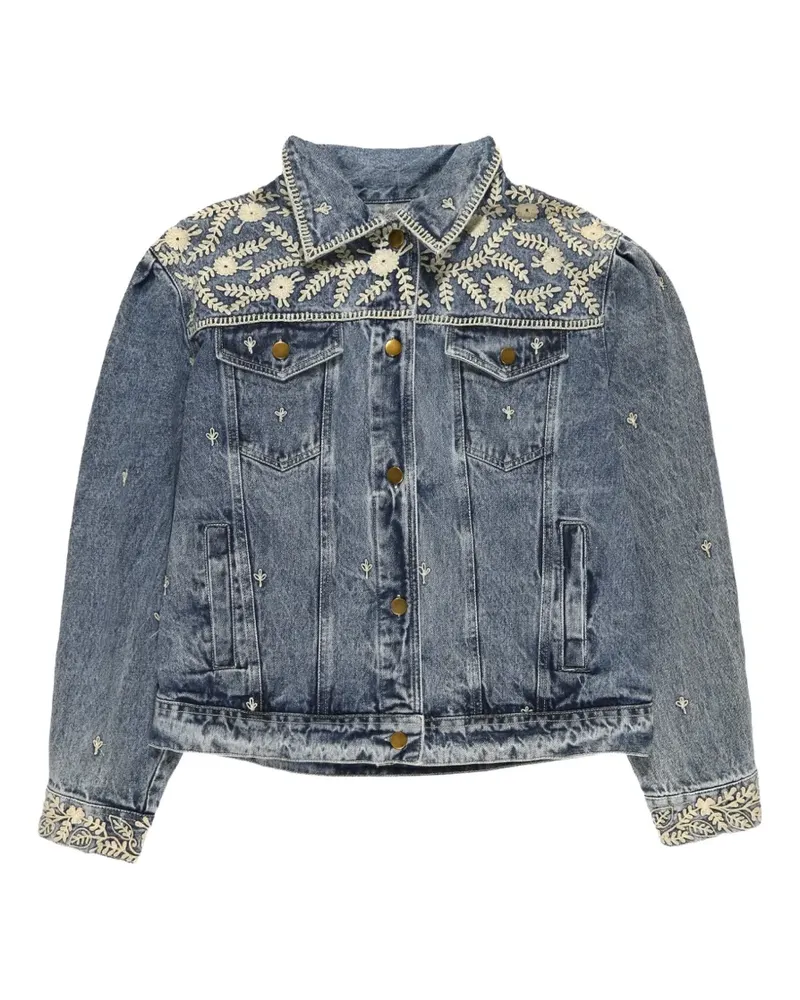 MAISON HOTEL Loretta Jeansjacke mit Stickerei - Blau Blau