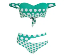 Bikini mit Polka Dots - Grün
