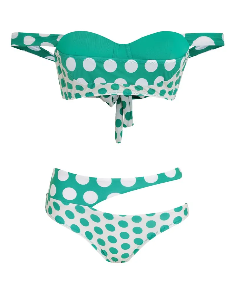 Amir Slama Bikini mit Polka Dots - Grün Grün