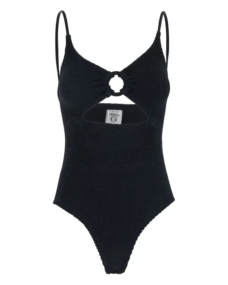Hunza G Badeanzug mit Cut-Out - Schwarz Schwarz