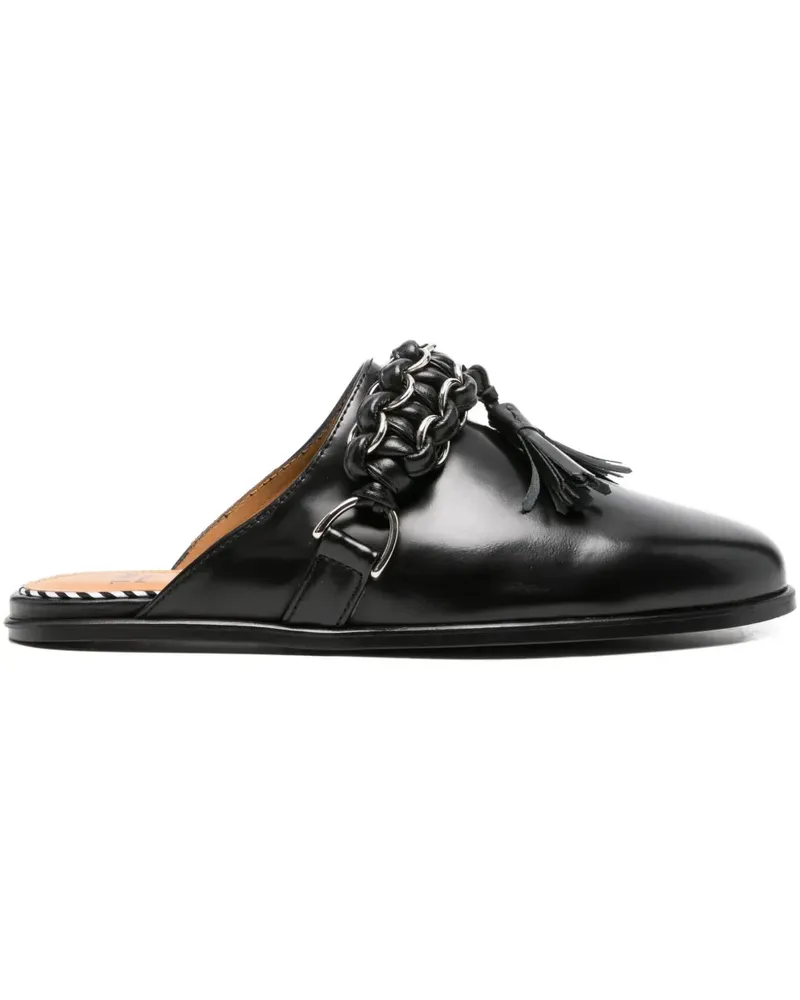 Toga Mules mit Kettenquasten - Schwarz Schwarz