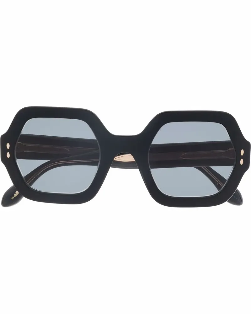 Isabel Marant Sonnenbrille mit sechseckigem Gestell - Schwarz Schwarz