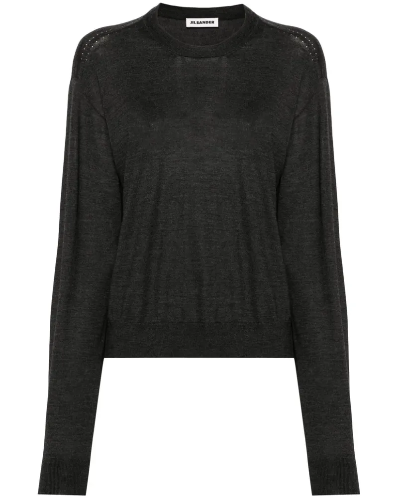 Jil Sander Fein gestrickter Pullover - Grau Grau