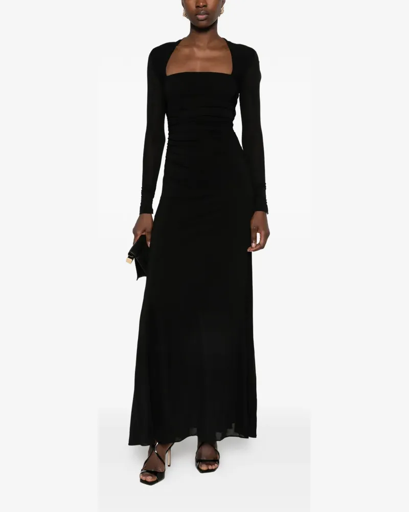 Diane von Furstenberg ruched long-sleeve maxi dress - Schwarz Schwarz