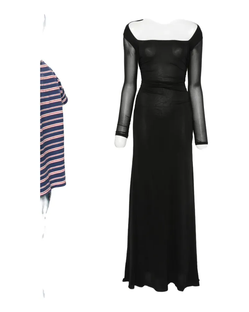 Diane von Furstenberg ruched long-sleeve maxi dress - Schwarz Schwarz