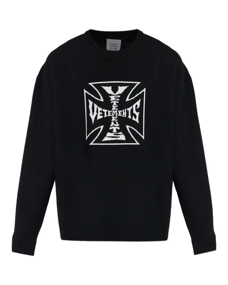 VETEMENTS graphic wool sweater - Schwarz Schwarz