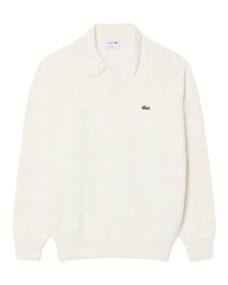 Lacoste Gerippter Pullover mit Polokragen - Nude Nude