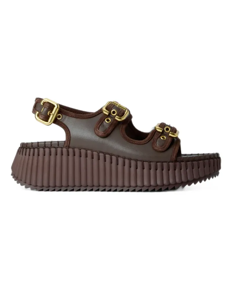 Chloé Nama Wedge-Sandalen - Braun Braun