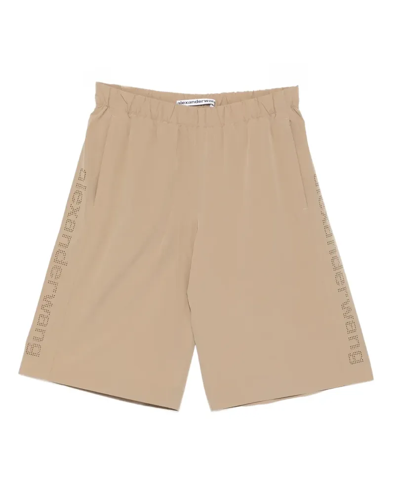 Alexander Wang perforated logo shorts - Nude Nude