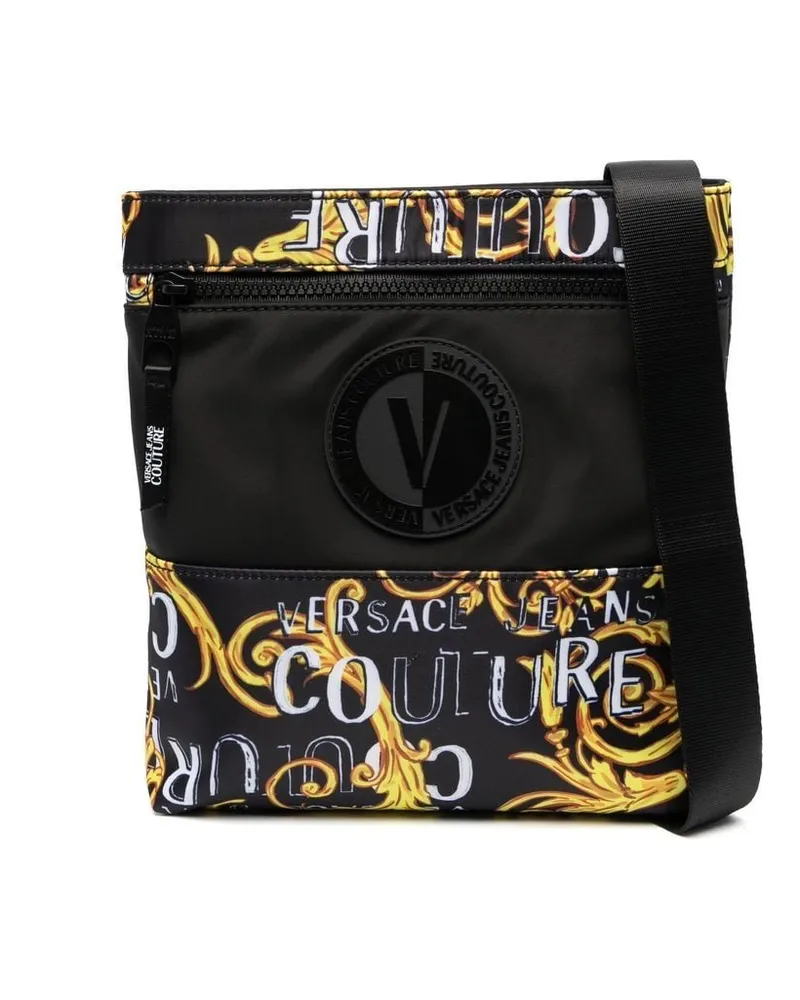 Versace Jeans Schultertasche mit Barockmuster - Schwarz Schwarz