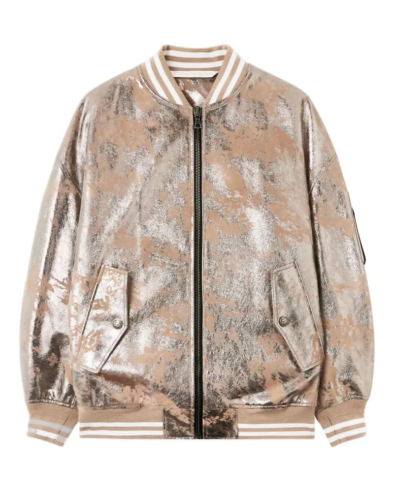 Palm Angels laminated bomber jacket - Nude Nude