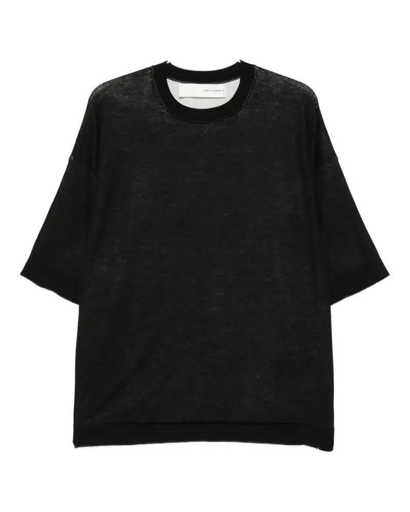 Isabel Benenato short-sleeve crew-neck sweater - Schwarz Schwarz