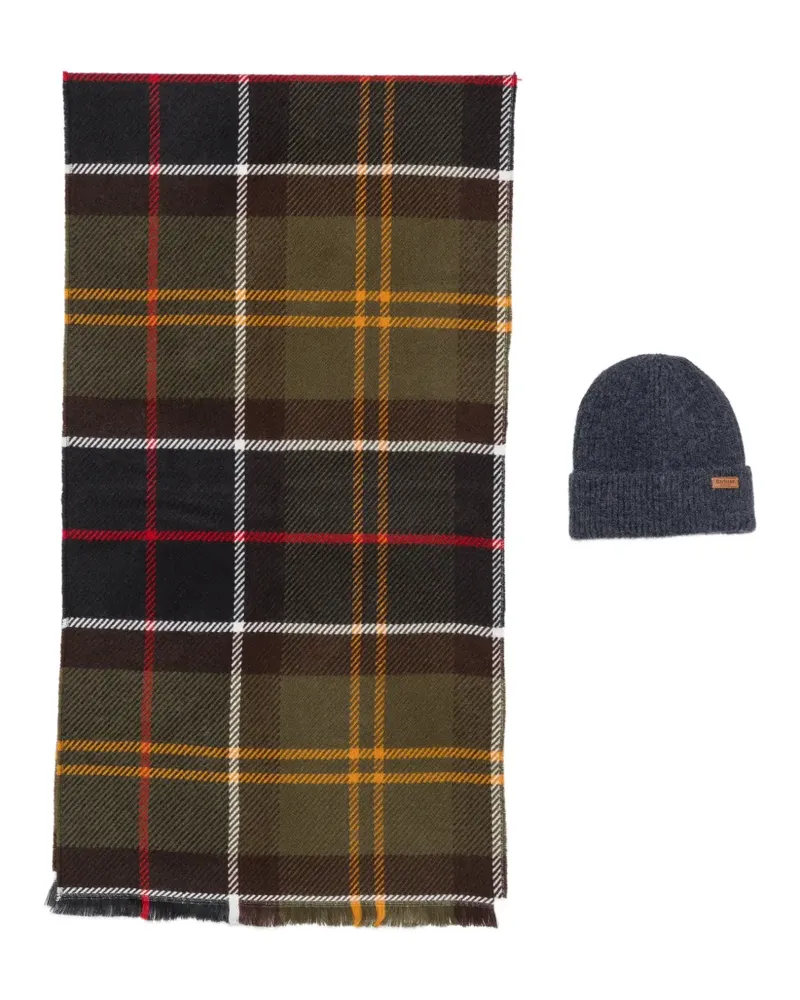 Barbour Schal mit Schottenkaro-Print (2er-Set) - Grün Grün