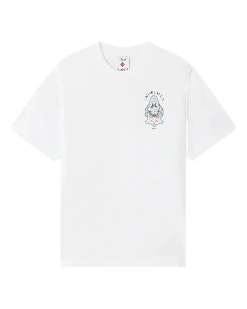 Casablanca Paris Hotel Emblem T-Shirt mit Print - Weiß Weiß