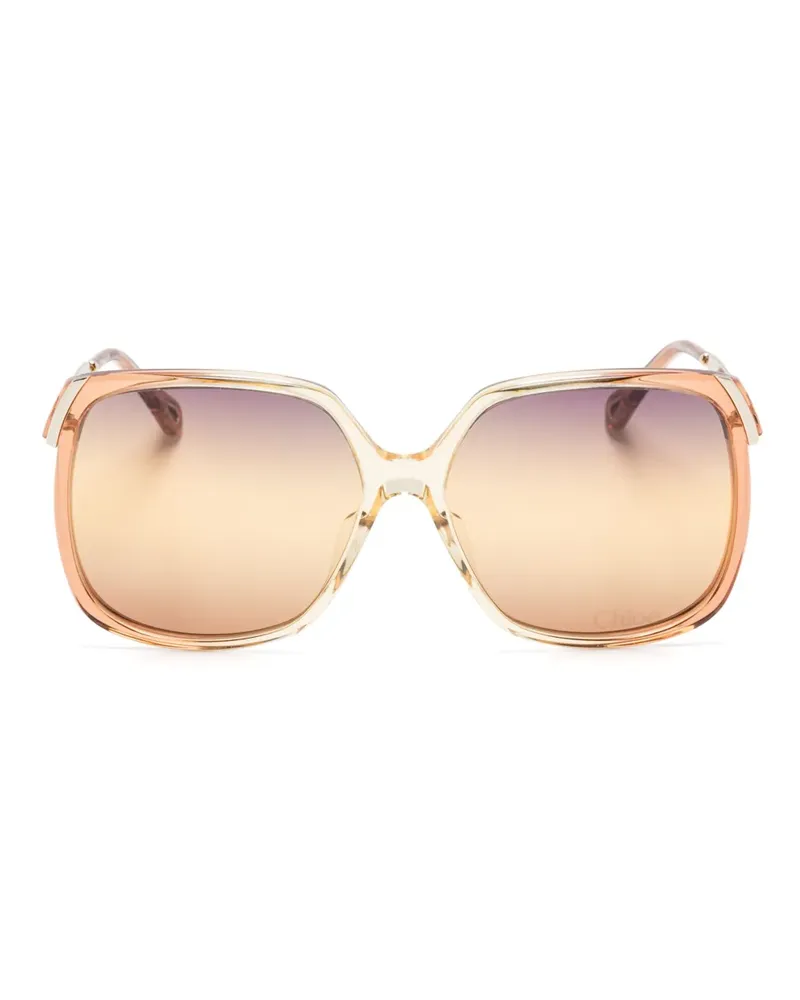 Chloé Sonnenbrille mit eckigem Gestell - Orange Orange