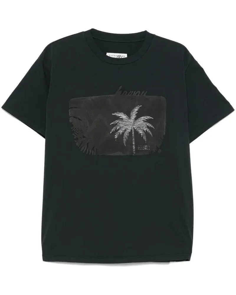 Maison Margiela T-Shirt mit grafischem Print - Schwarz Schwarz