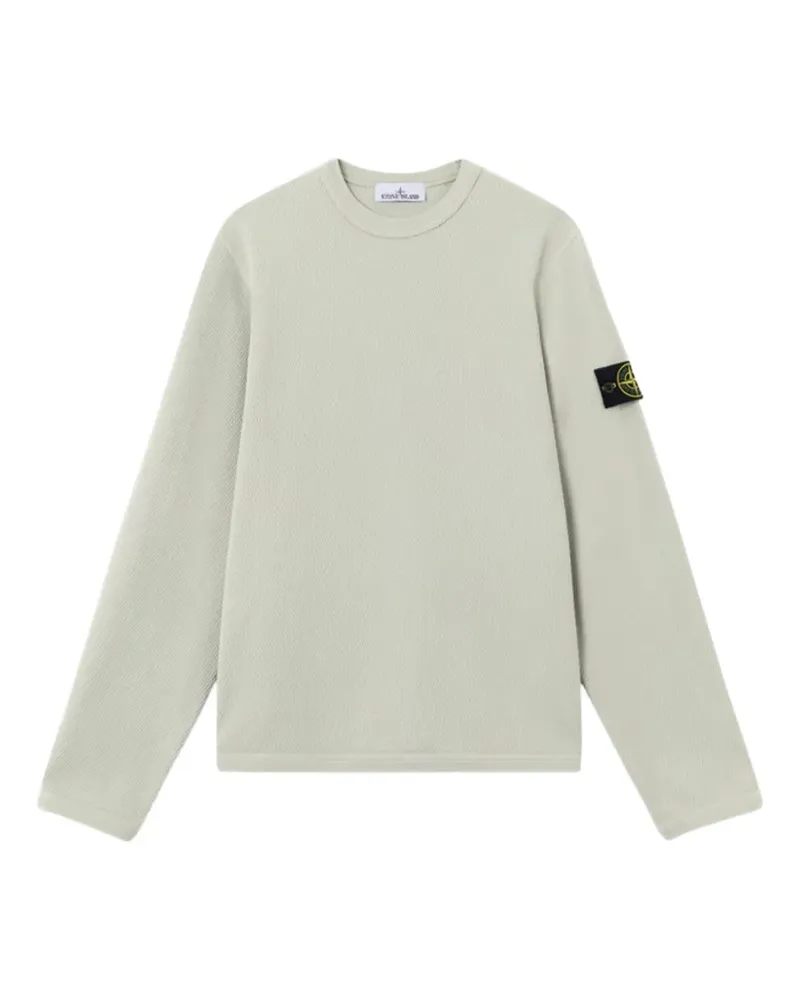 Stone Island logo-patch crew-neck sweater - Grün Grün