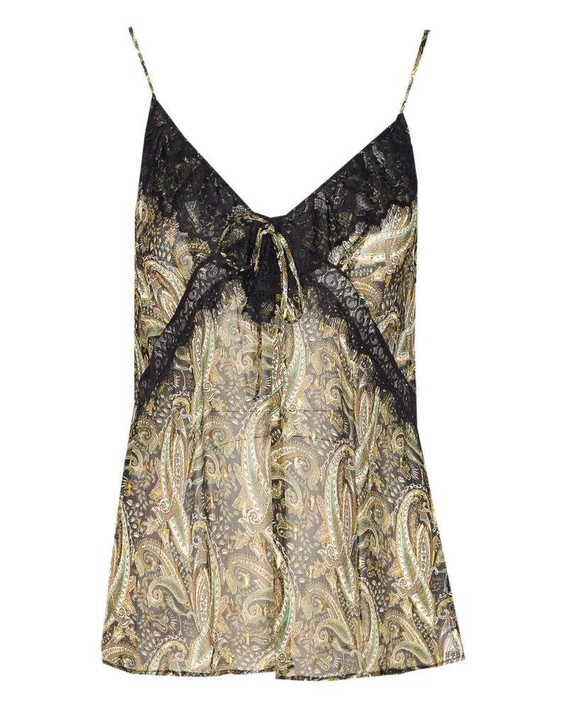 Pinko Oberteil mit Paisley-Spitze - Grün Grün