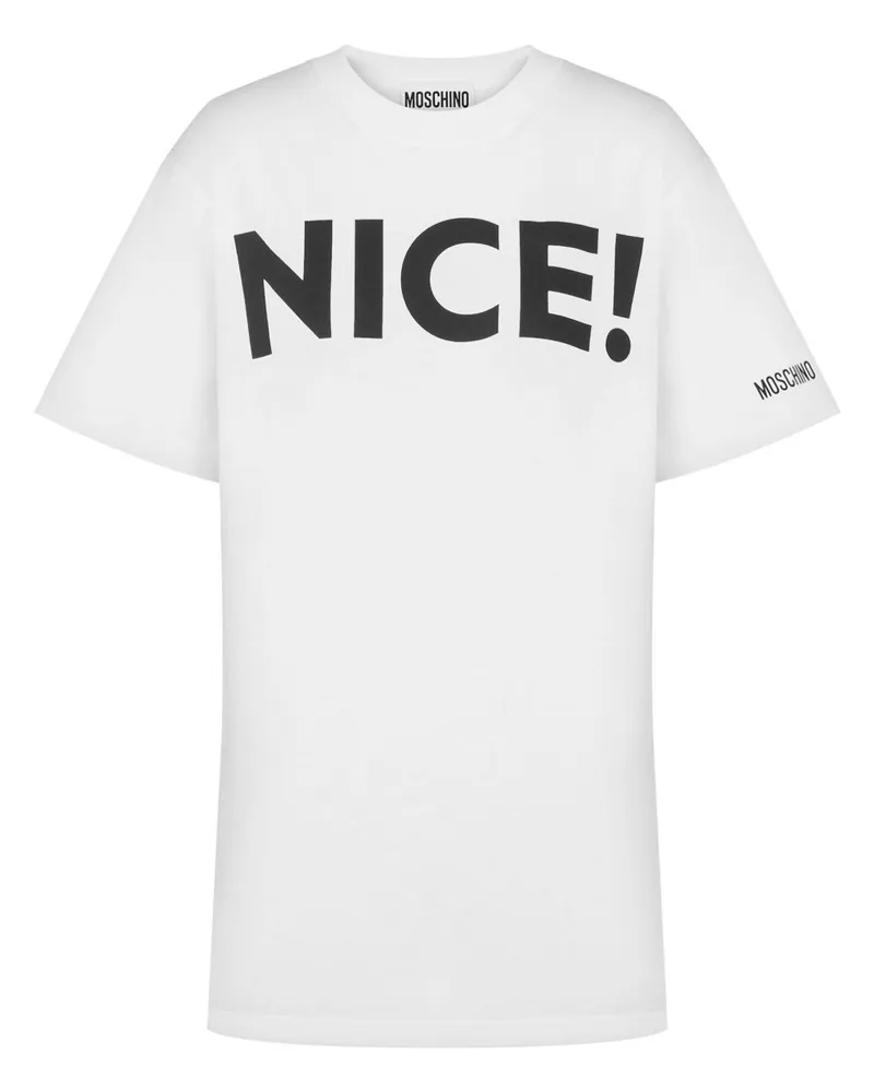 Moschino T-Shirt mit Text-Print - Weiß Weiß