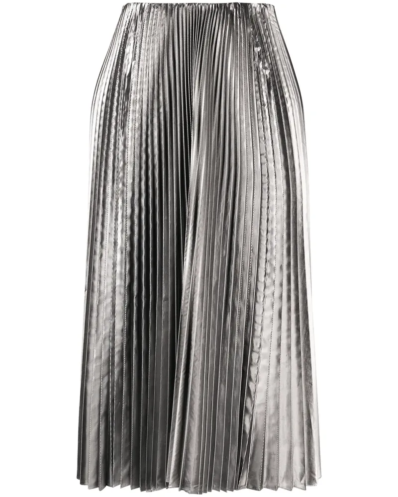 Balenciaga Faltenrock mit Metallic-Effekt - Silber Silber
