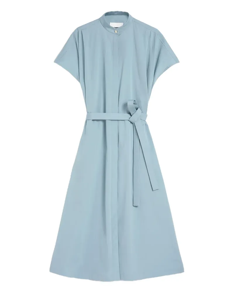 Jil Sander Poplin Kleid mit Gürtel - Blau Blau