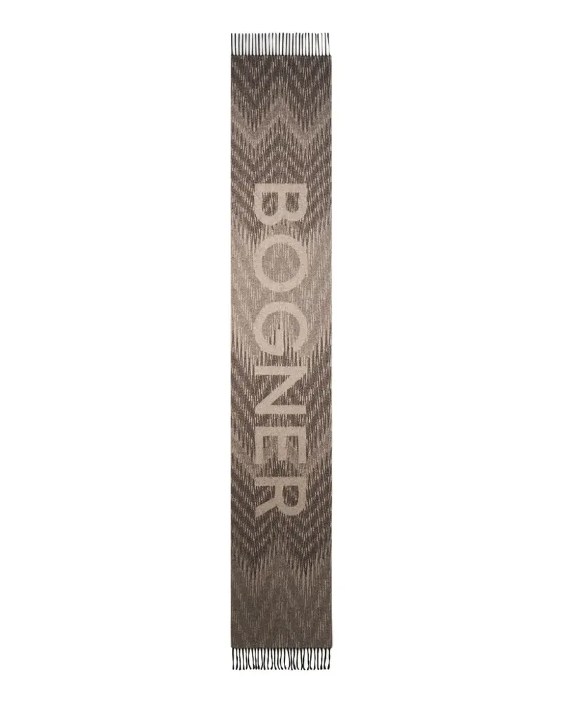 Bogner Schal mit Jacquard-Logo - Braun Braun