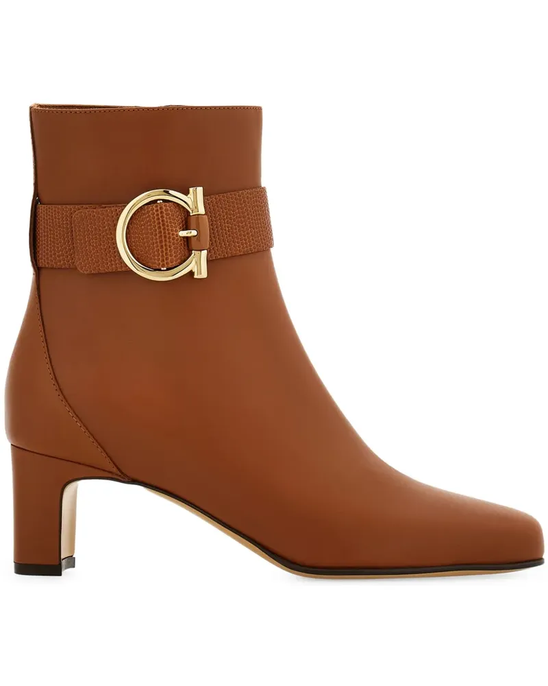 Ferragamo Stiefeletten mit Gancini-Detail - Braun Braun