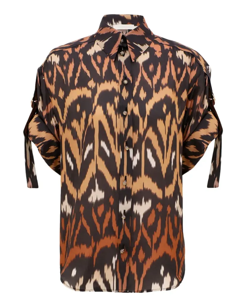 Zimmermann Aster ikat-print shirt - Schwarz Schwarz