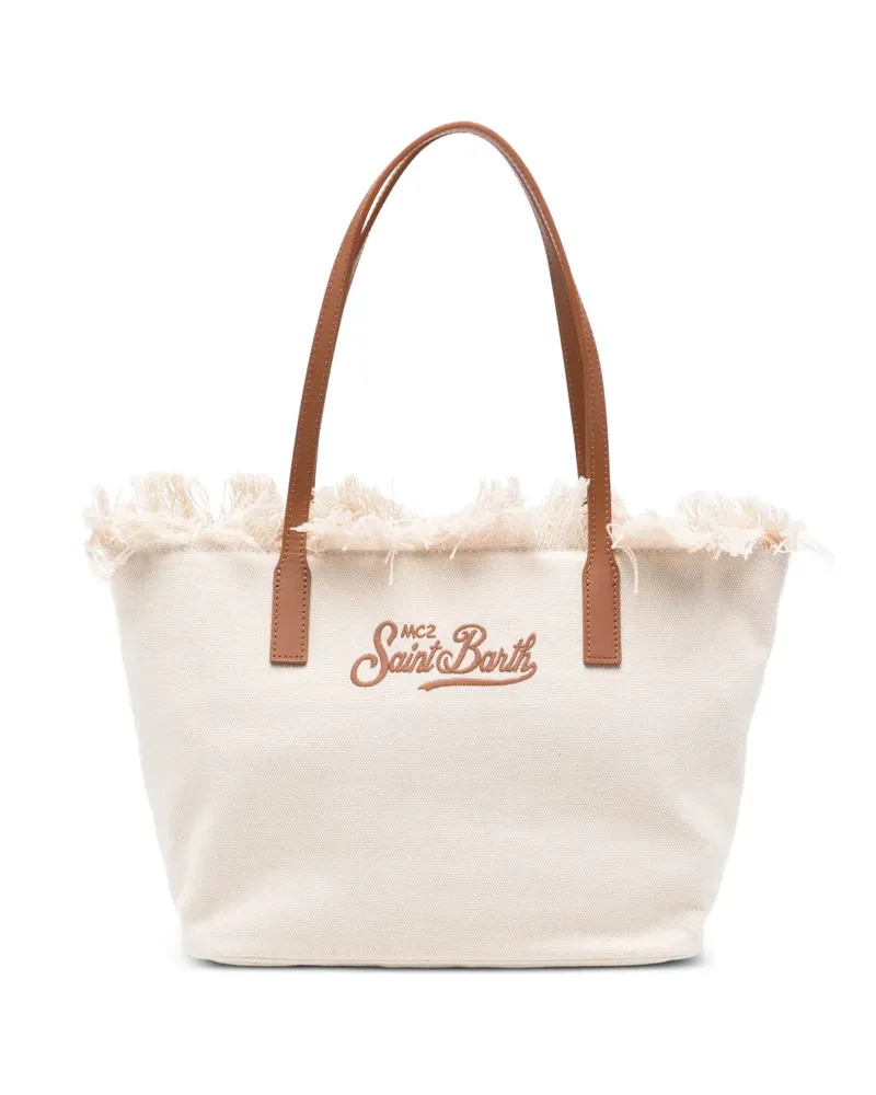 MC2 Saint Barth Mittelgroße City Tote Bag mit Fransenbesatz - Nude Nude