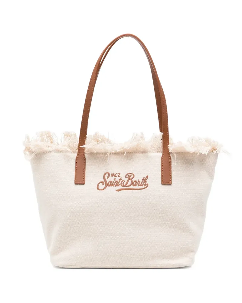 MC2 Saint Barth City fringed-trim medium tote bag - Nude Nude