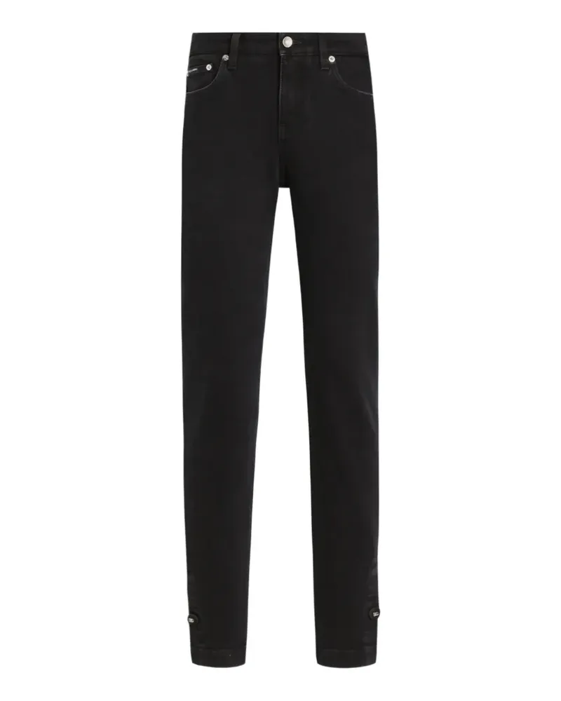 Dolce & Gabbana Halbhohe Skinny-Jeans - Schwarz Schwarz